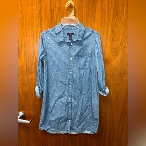 GAP Blue Denim Shirt Dress